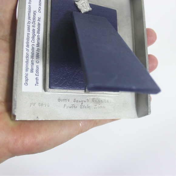 Small Vintage Square LOVE Pewter Picture Frame 3” x 2” Seagull Canada, Easel - Picture 6 of 7